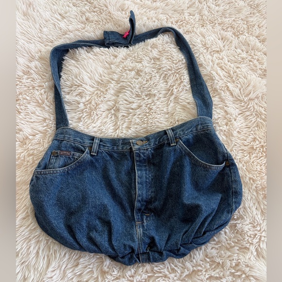 Handbags - Denim Bubble Shoulder Bag - Blue